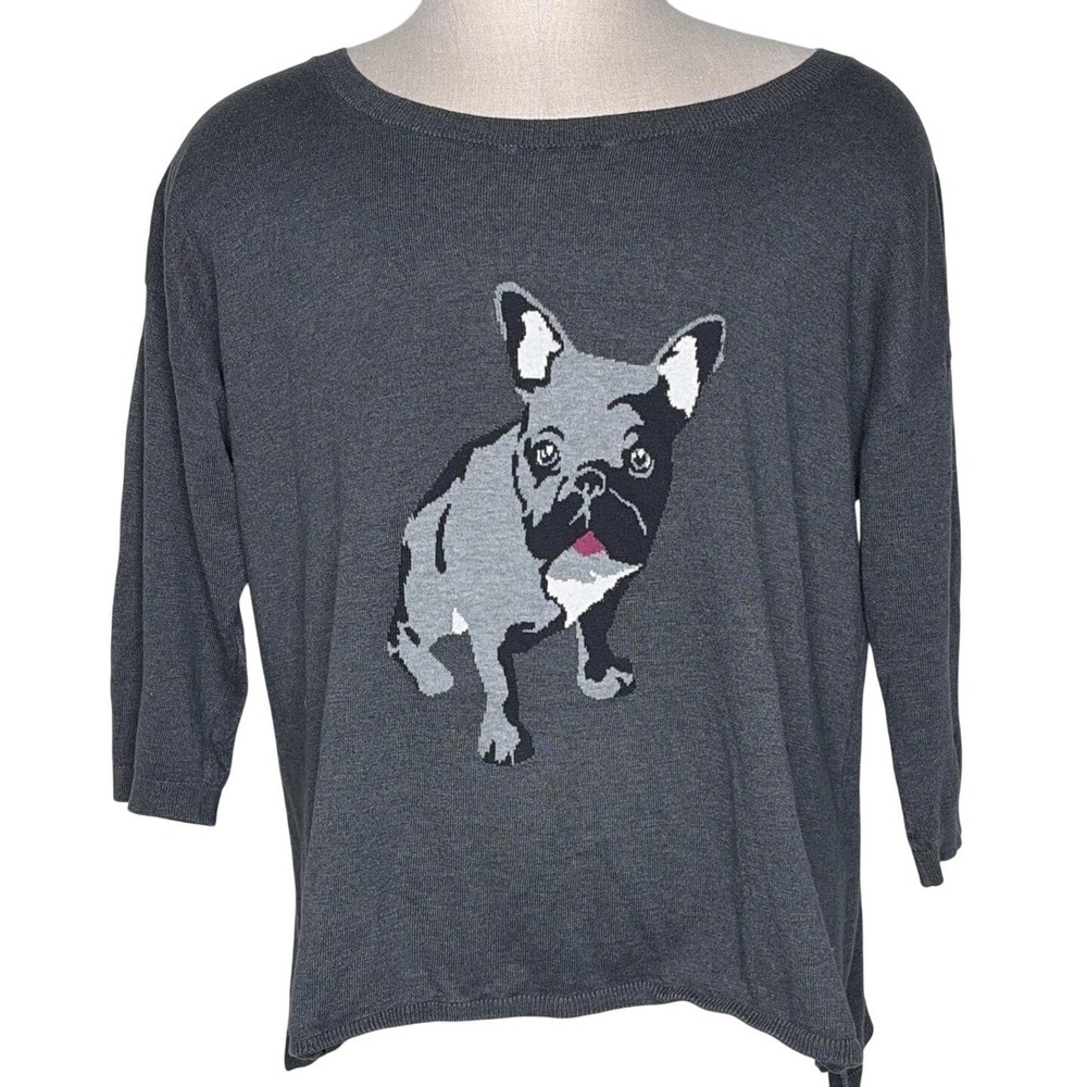 Lane Bryant Gray Bulldog‎ Sweater 3/4 Sleeve Women's 18/20 Plus Size